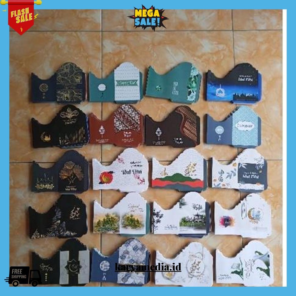 

100 Lembar Amplop Lebaran Ukuran 7X11,5Cm 1 Kg Islami Karakter Free Plastik Cod