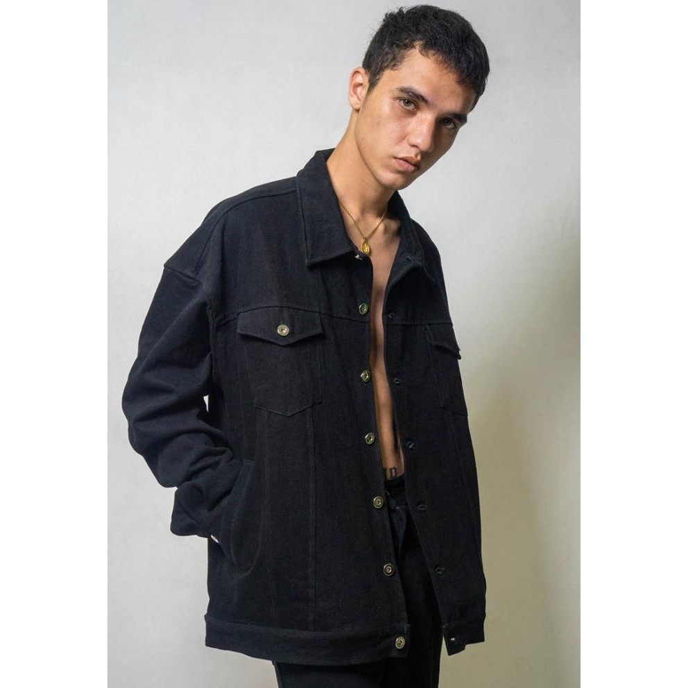 Promo Ocwa Stormi Oversized Denim Jacket Washed Black Man