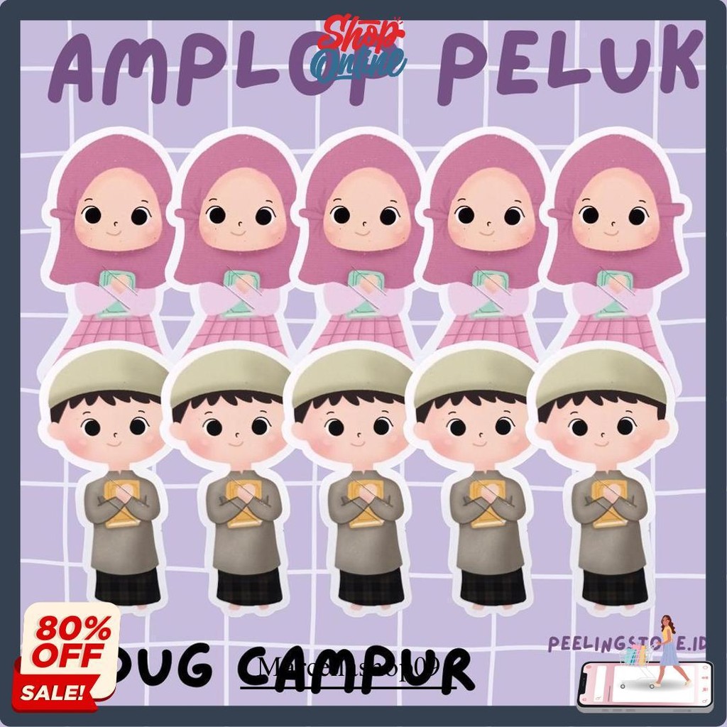 

10 Pcs Amplop Lebaran Idul Fitri Amplop Karakter Angpao Lucu Amplop Peluk Bisa Cod