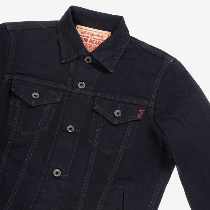 Promo Iron Heart 14Oz Indigo Overdyed Black Selvage Denim Type Iii Jacket