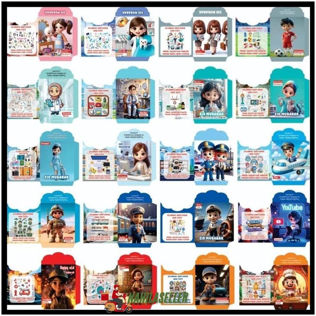 

10 Pcs Amplop Lebaran Labu-Labubu 2025 Siap Pakai (Medium Size 7 X 12 Atau 11 Cm) Terlaris