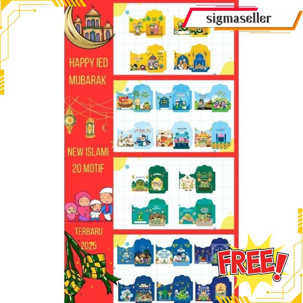 

10 Pcs Amplop Lebaran Labu-Labubu 2025 Siap Pakai (Medium Size 7 X 12 Atau 11 Cm) Termurah Banget