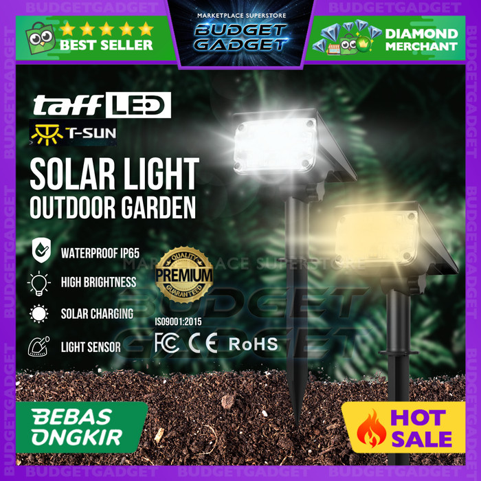 Taffware T-Sun Lampu Sorot Taman Solar Panel Outdoor Waterproof 20 Led