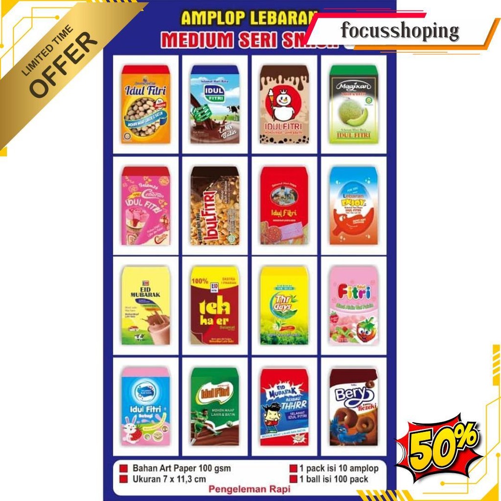 

Amplop Lebaran Snack Medium Bahan Tebal Premium Bebas Pilih Motif L Amplop Viral Lucu - Isi 10 Cod