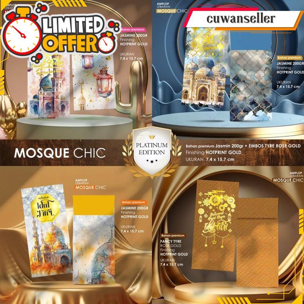 

Amplop Lebaran Platinum Edition (Isi 40 Pcs) | Bahan Premium Jasmine | Isi 4 Desain Sesuai Tema Siap Kirim