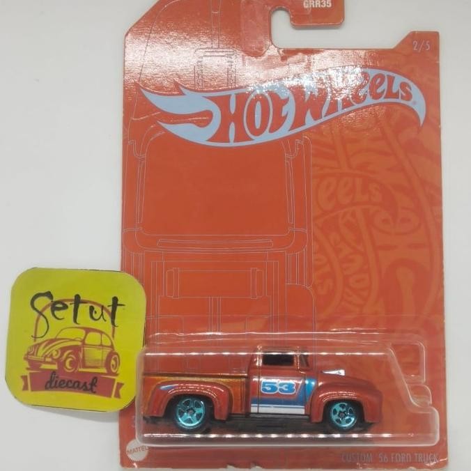 HOT WHEELS HOTWHEELS CUSTOM 56 FORD TRUCK ORANGE BLUE SATIN