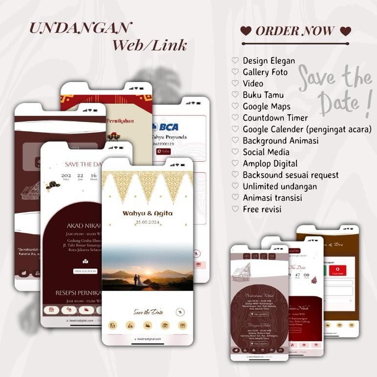 Undangan Digital Website Adat Batak/Karo/Toba/Mandailing/Palembang
