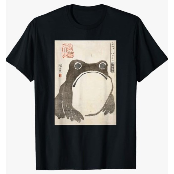 Kaos T-Shirt  Grumpy Frog Japanese Art