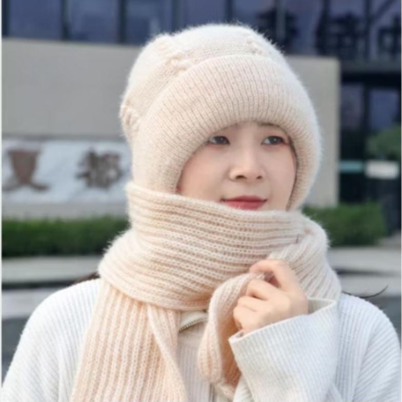 Topi Kupluk Syal Wanita Musim Dingin