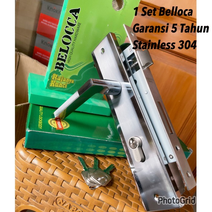 Belloca kunci pintu ukuran besar set sus 304/ kunci pintu belloca set