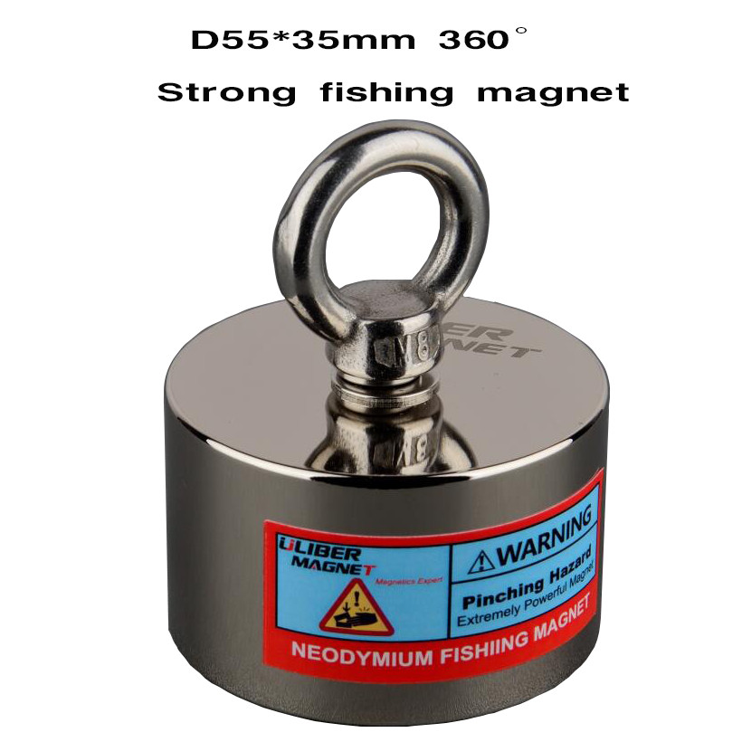 WEASH 200KG Strong Magnetic Deep Pot  Magnets Fishing Salvage Neodymium Magnet N52 D55x35mm for Sear