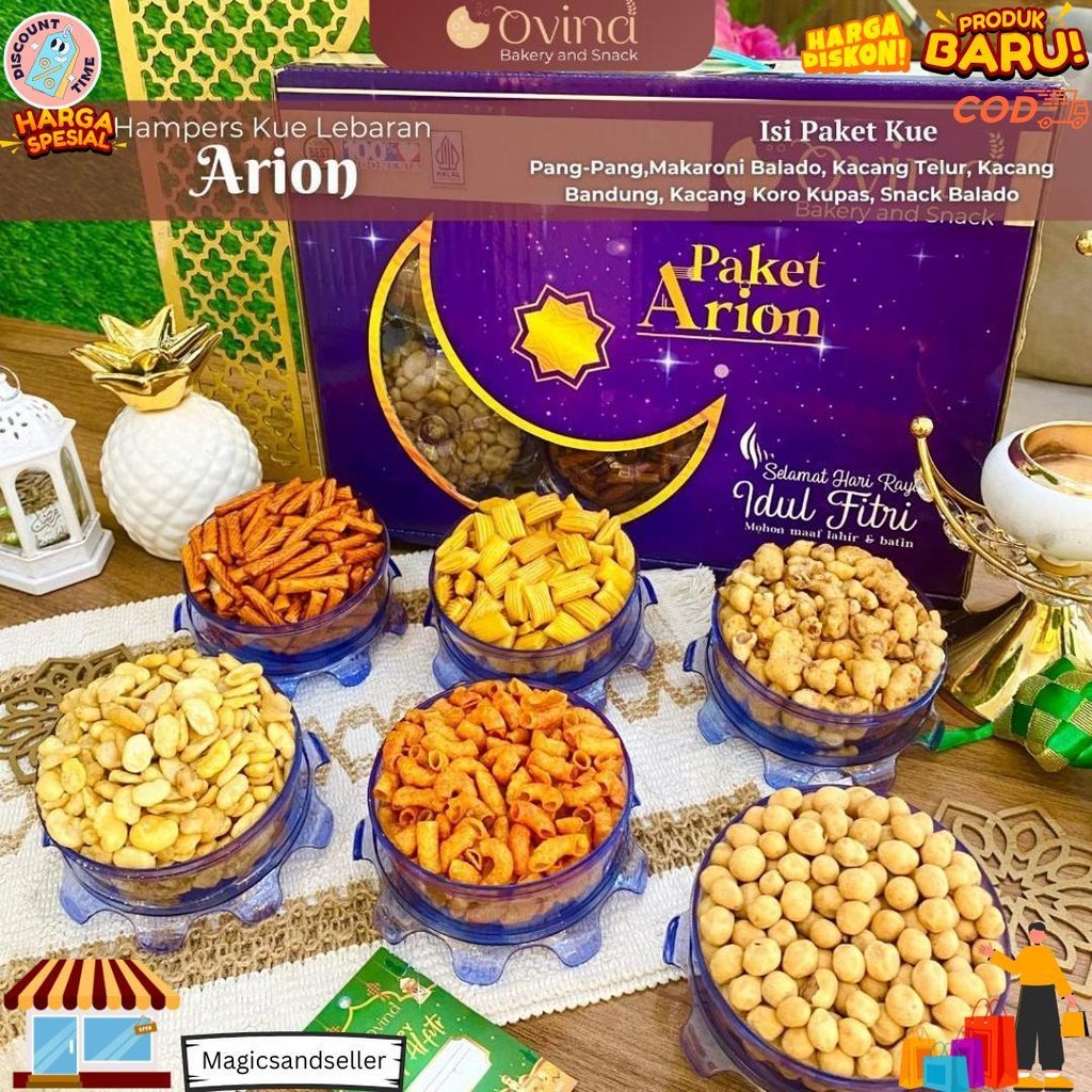 

Ovina Paket Kue Arion / Paket Kue Kacang Arion Hampers Lebaran Idul Fitri 2025 D Best Seller