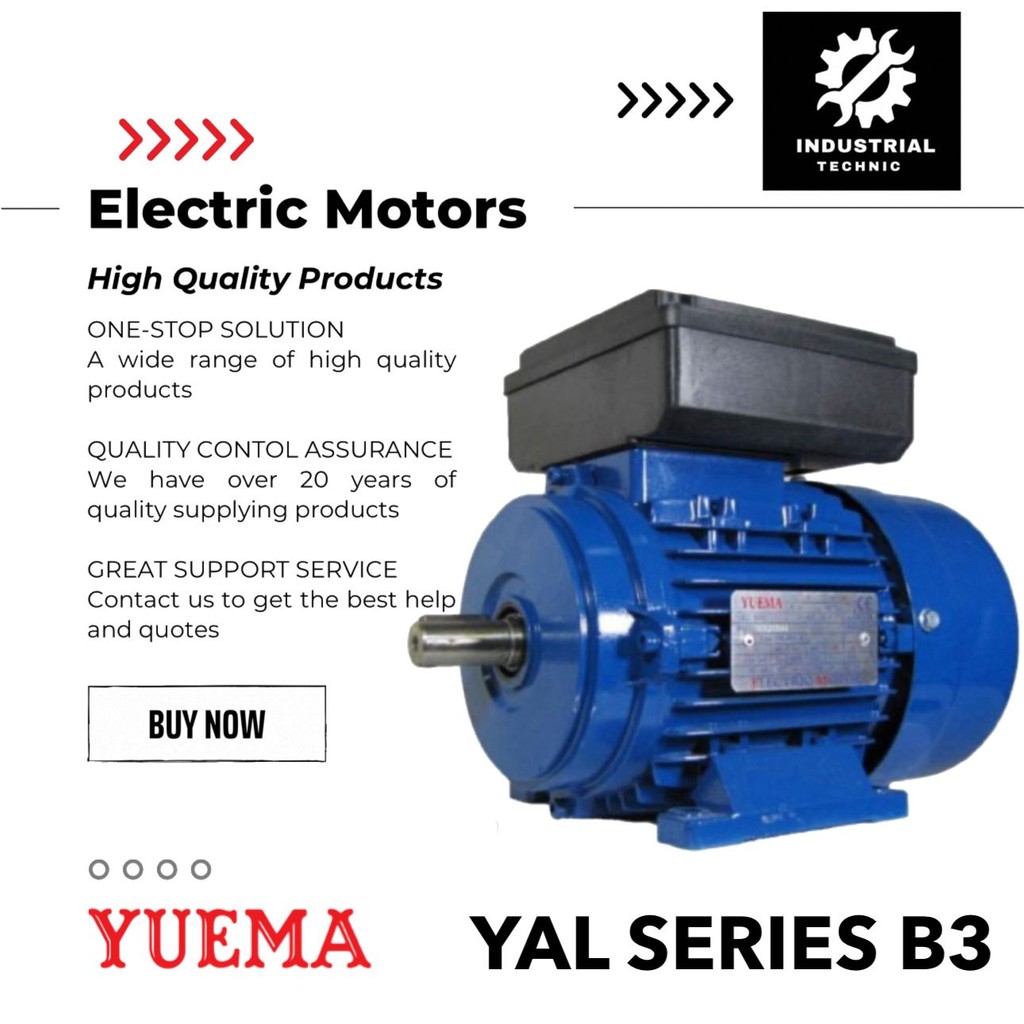 ELEKTRO MOTOR YUEMA YAL 4P 5,5KW 7,5HP 1 PHASE SINGLE PHASE 220/240V B3/ DINAMO ELECTRIC MOTOR/ DINA