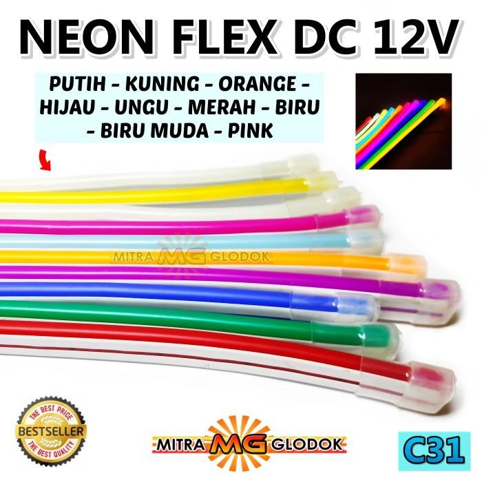 NEON FLEX LED DC 12V PANJANG SATU 1 METER HARGA PER METER WARNA - C31
