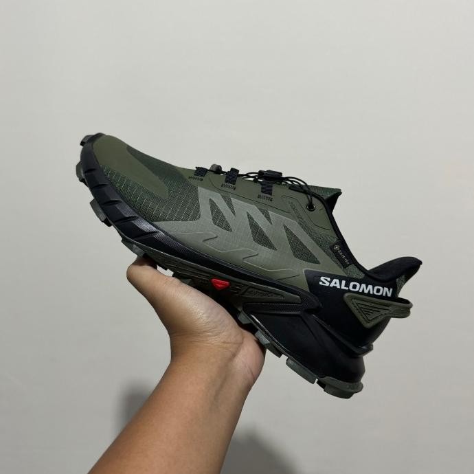 SEPATU SALOMON SUPERCROOS 4 GTX TRAIL GREEN ARMY ORIGINAL VIETNAM Terlaris