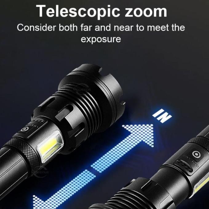 Senter LED XHP90+COB Swat Police Super Terang XHP90.2 BIG Rechargeable Terlaris