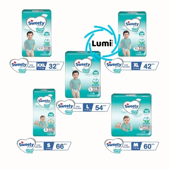 SWEETY SILVER PANTS S66 M60 L54 XL42 XXL32 POPOK CELANA A22S