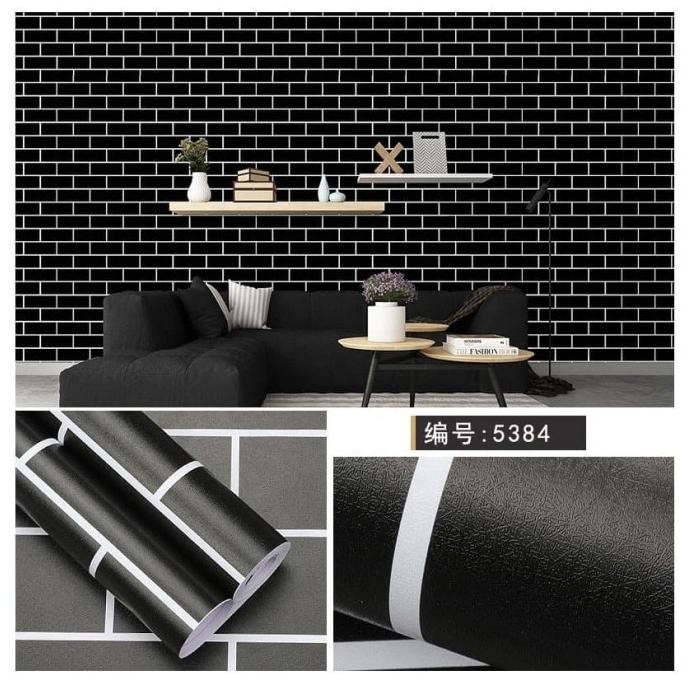 dfg-88 Wallpaper Dinding Motif Bata Hitam Wallpaper Dinding Bata Hitam Wallpaper Dinding Kamar Motif