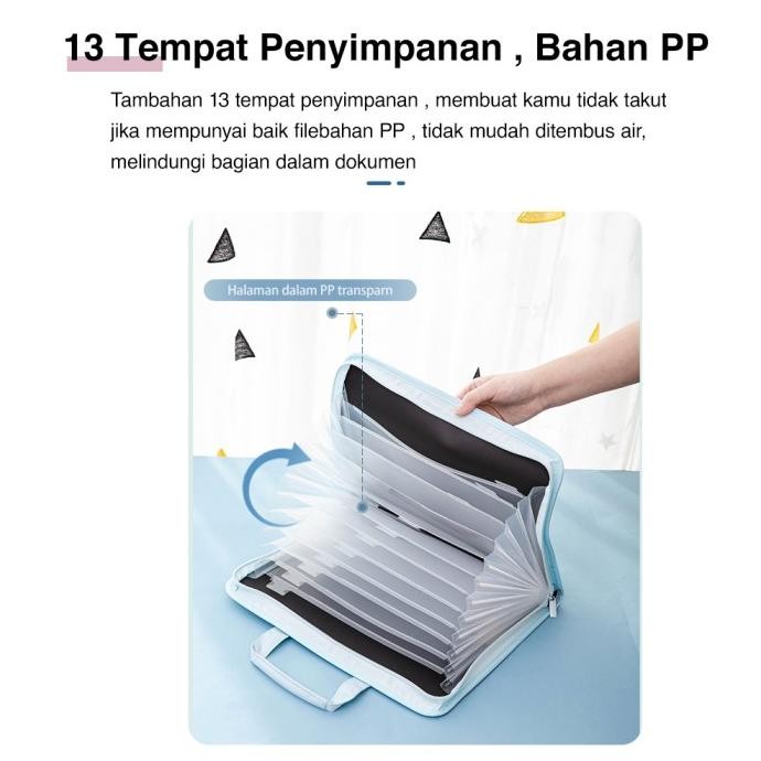 

PROMO / Deli File Folder Document Bag Tas Dokumen File A4 13 sekat 72561 Non COD