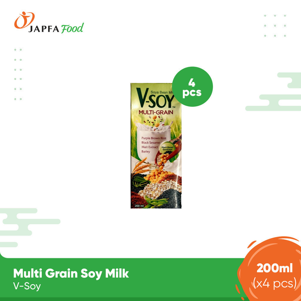 

V-soy Multi Grain Soy Milk / Susu Kedelai Multi Grain V-Soy 200 ml - Isi 4 pcs