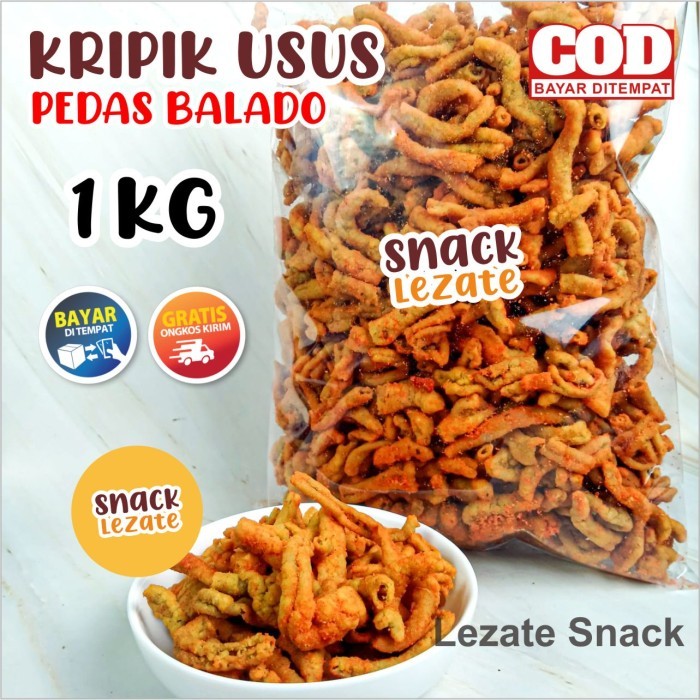 

STOK TERBATAS Kripik Usus Ayam 1 KG Pedas Murah Enak Renyah Keripik Usus Ayam Pedas