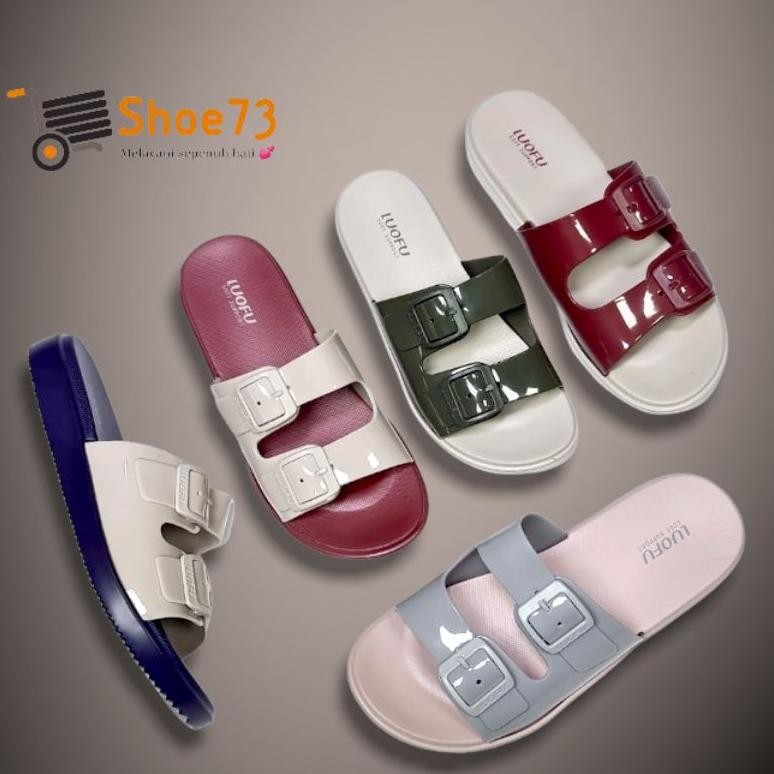 ZAI-2530 LUOFU E 7188 -B2K5WS SIZE 36-40 ORIGINAL l Sandal Selop ban 2 jelly wanita l Sendal kokop c