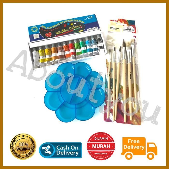 Grosir 12 Palet Lukis Cat Air Wadah Tempat Cat Piring Cat Akrilik Bening Warna Stationery