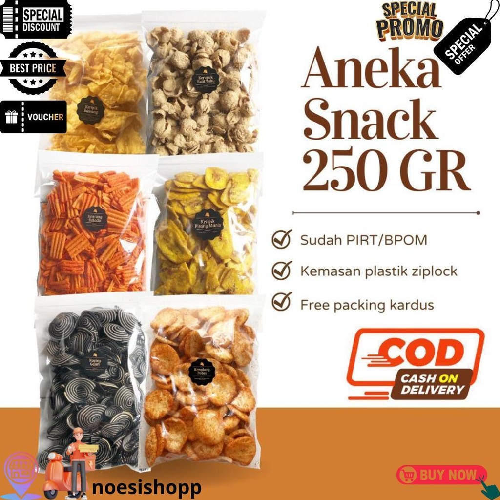 

[Delish Snacks] Aneka Snack Grosir 250 Gram / Grosiran Kiloan Cemilan Camilan Murah Enak Asin Pedas D Cod