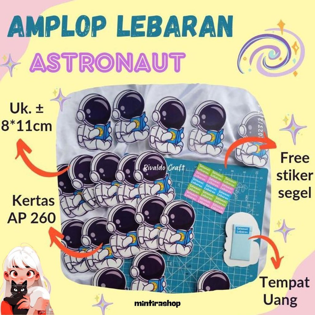 

(12Pcs) Amplop Lebaran Karakter Astronot Kilat