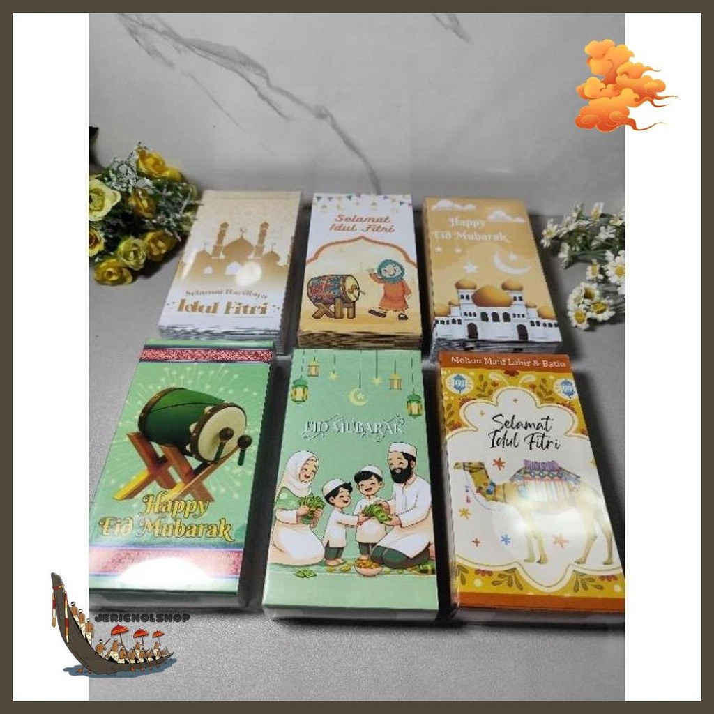 

Amplop Lebaran Idul Fitri Ukuran Besar 7,5 X 16 Cm (1 Pack 50Lembar ) Uang Tanpa Di Lipat Kemasan Mika Karakter Islamik Kualitas Impor Promo