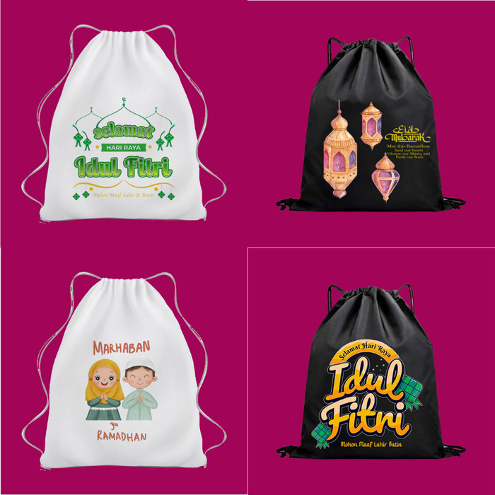 

New! Tas Serut Selamat Hari Raya Idul Fitri Lebaran Goodie Bag Souvenir Ramadhan Tas Hampers Puasa Bukber Goodiebag Lebaran