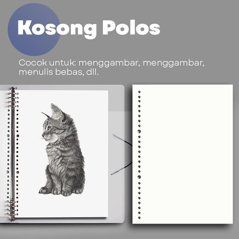 

LI34 [READY] Aimilo 60 Lembar Kertas Isi Ulang Binder A5/B5 Loose Leaf Refill Buku Binder Aesthetic Murah
