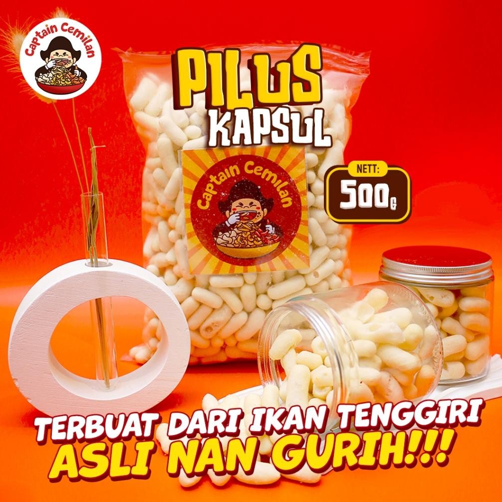 

500gram Pilus Kapsul Original Ikan Tenggiri Ikan Gurih Renyah Captain Cemilan snack snack kiloan makanan ringan cemilan