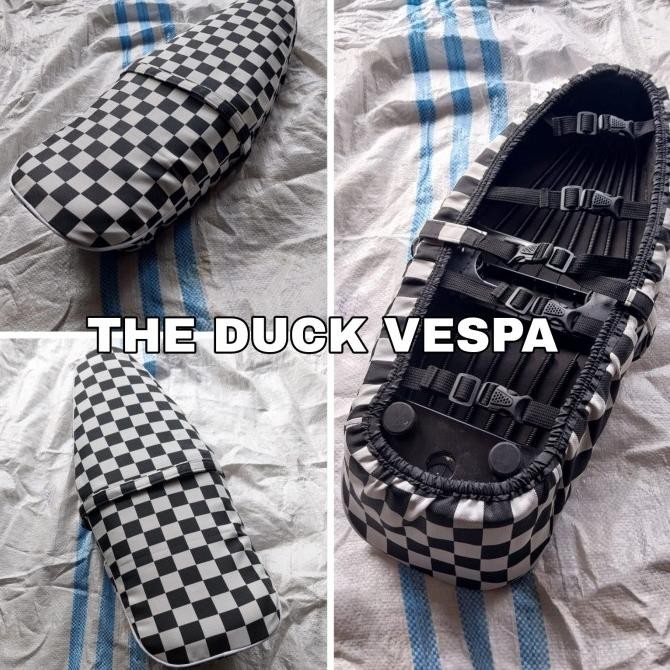Cover Jok Luar Hitam Putih Catur Vespa Super Sprint Vba Vbb Vnb Vglb Kongo Pts Special