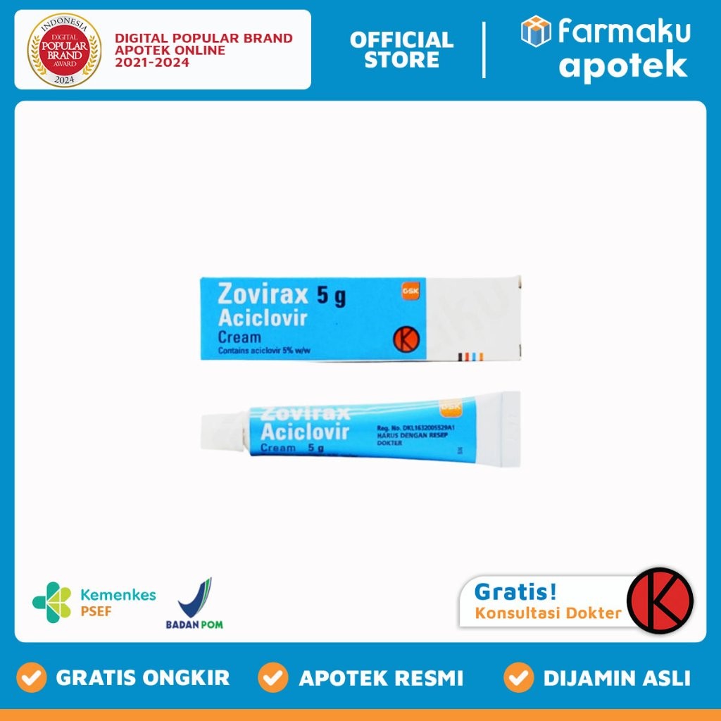 Zovirax Cream Tube 5 gr  - ASB
