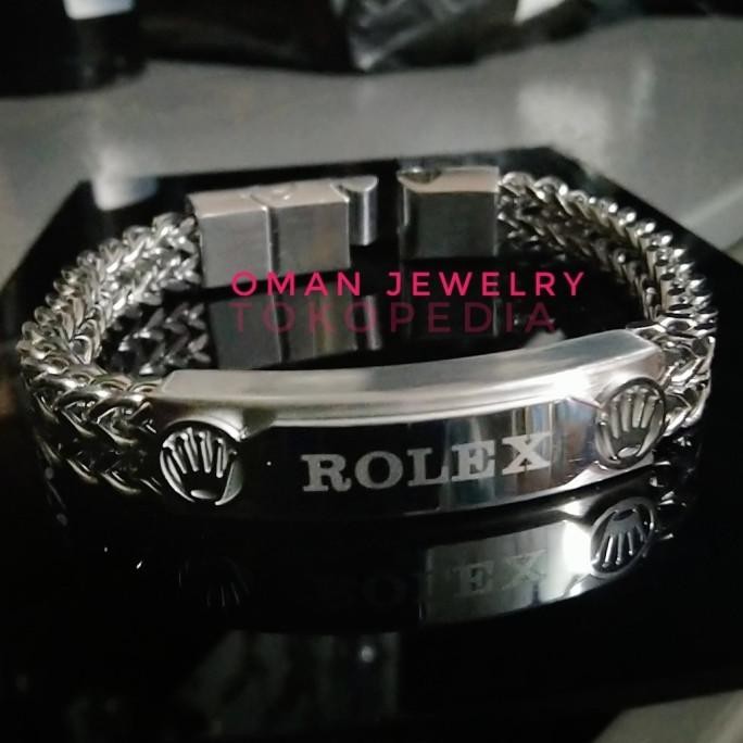 gelang rolex titanium pria cowok mantab