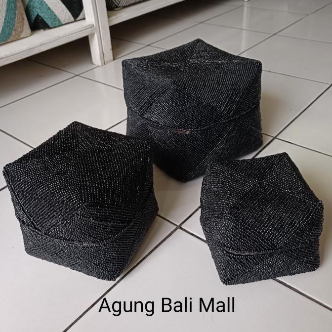 

=====] Beaded box set of 3/box manik-manik dekorasi/Balinese beaded box set