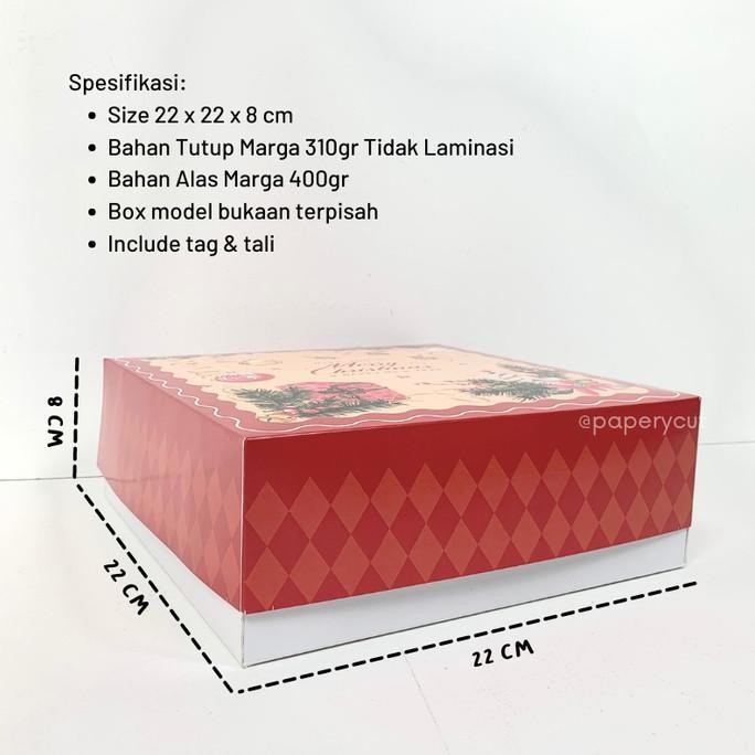 @#@#@#] Box Dus Kotak Packaging Kue Hampers Natal 22 x 22 x 8cm - ECO