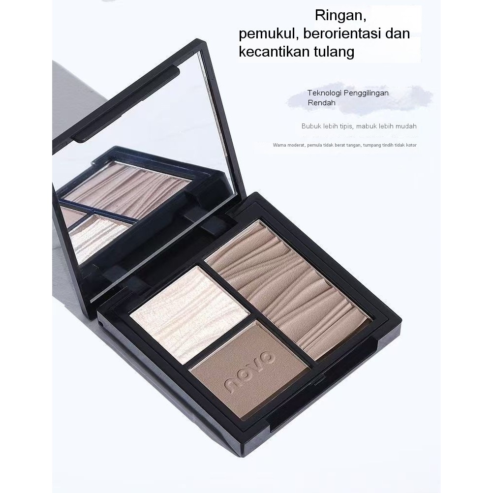 Palet Kontur Serbaguna dengan Highlighter Tiga Warna/Bayangan Sisi Jembatan Hidung Tinggi Matte