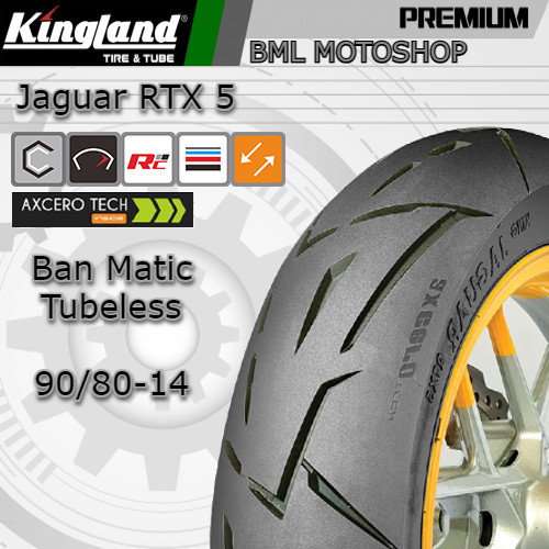 Ban Motor Kingland Jaguar Rtx 5 90/80-14 Tubeless Ban Matic Ring 14