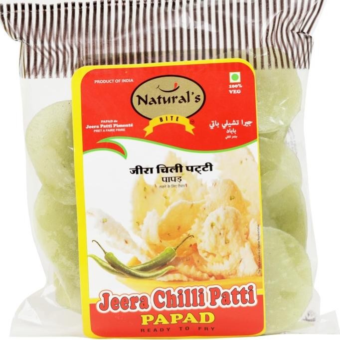 

Silahkan Order] JEERA CHILLI PATTI PAPAD NATURAL'S 100G / Ready To Fry