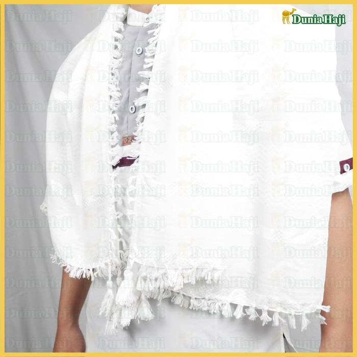 Sorban Sorban Surban Haji Koncer Putih Polos/ Oleh-Oleh Haji dan Umroh arab panjang motif