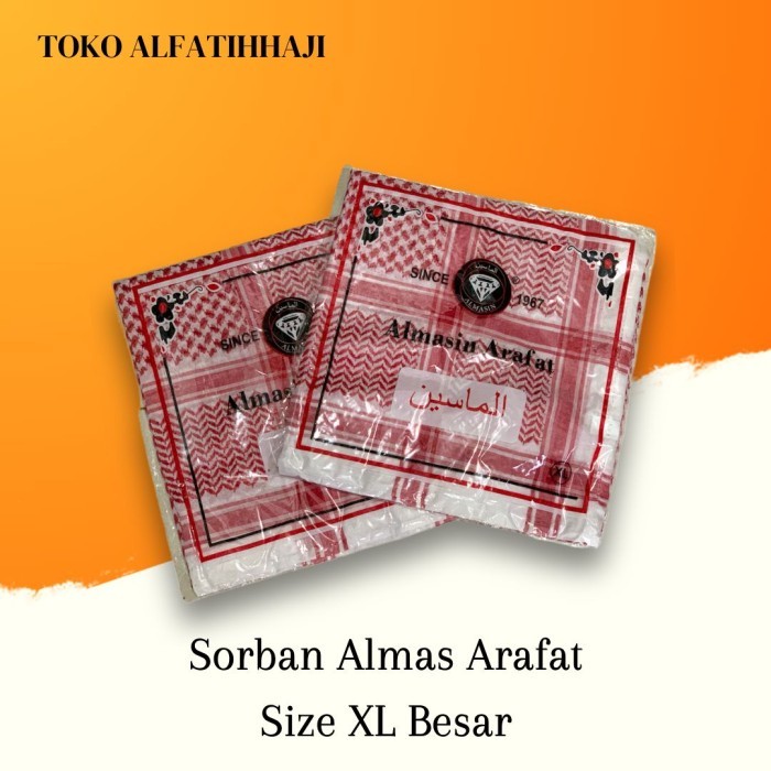 Sorban Sorban Almas Arafat Merah Putih / Sorban Arab Saudi motif halus arab
