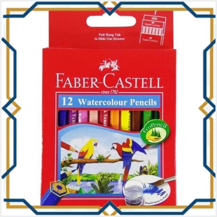 

[SUR] FABER CASTELL PENSIL WARNA WATERCOLOR 12 PENDEK CAT AIR MEWARNAI LUKIS