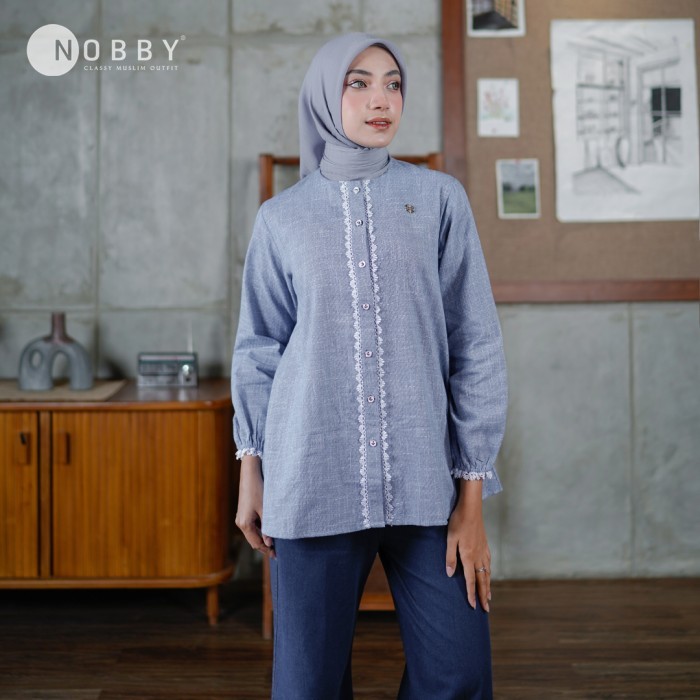 Nobby - Rindani Shirt Atasan Kemeja Wanita Bahan 100% Cotton
