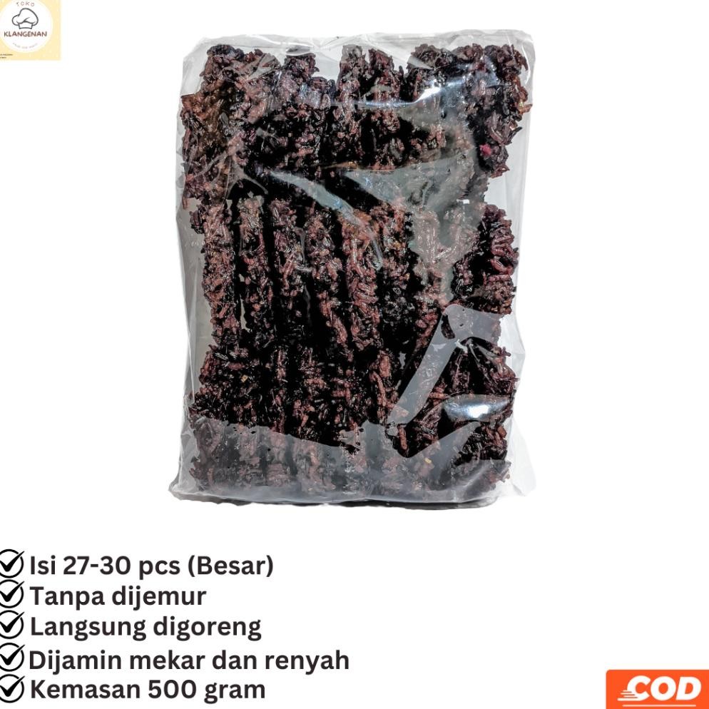 

Rengginang Mentah Ketan Hitam Asli Rasa Bawang Gurih Renyah Isi 27-30 Pcs Besar Kemasan 500 Gram Dijamin Mekar Siap Goreng