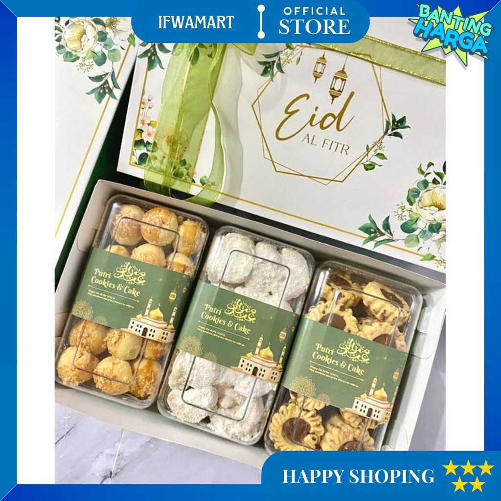 

Ready Stock Hampers Kue Kering Lebaran Get 3 Toples Nastar/Putri Salju/Nutella Cookies/Coklat Stick D Best Seller