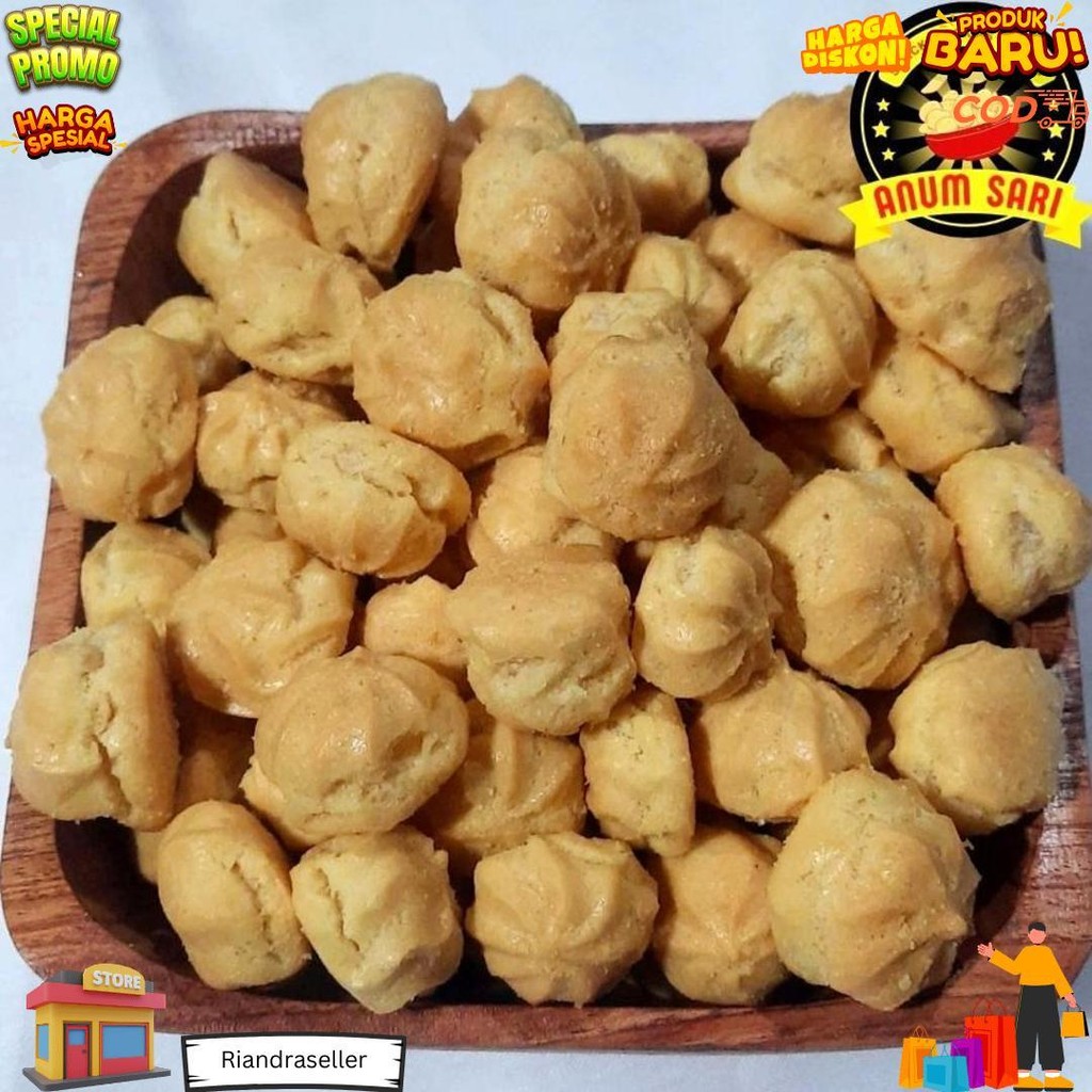 

Kue Sus Soes Keju Kering Spesial 250 Gram - Anum Sari D Cod