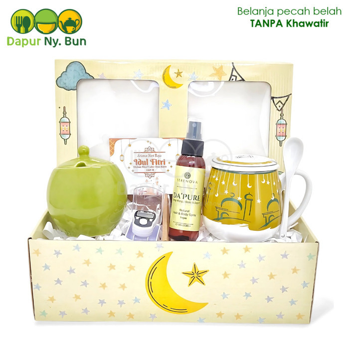 

New! Hampers Idul Fitri - MugTutupSendokHijabParfumTasbih/Gift Lebaran - Sugar Bowl Lebaran