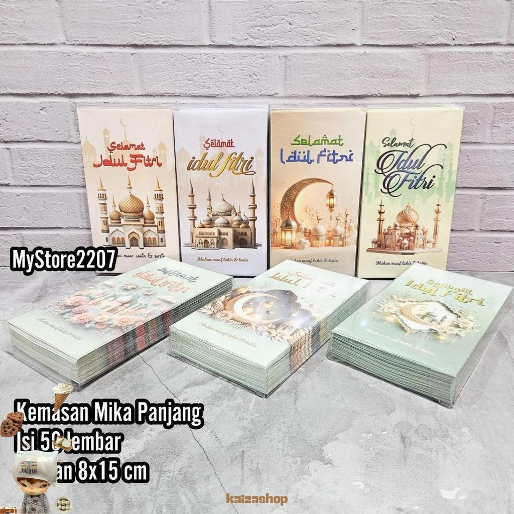 

(Mika Panjang Isi 50) Grosir Amplop Hari Raya Lebaran Idul Fitri Ramadhan Motif Islami, Kartun Lucu Kilat